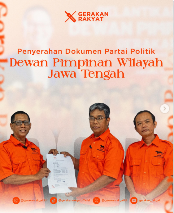 Penyerahan Berkas SKT Partai Gerakan Rakyat DPW Jateng 